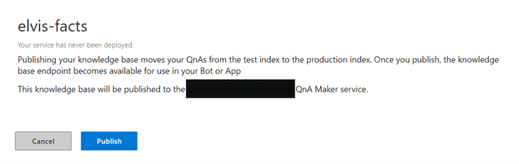 Microsoft QnA Maker 4 - publish