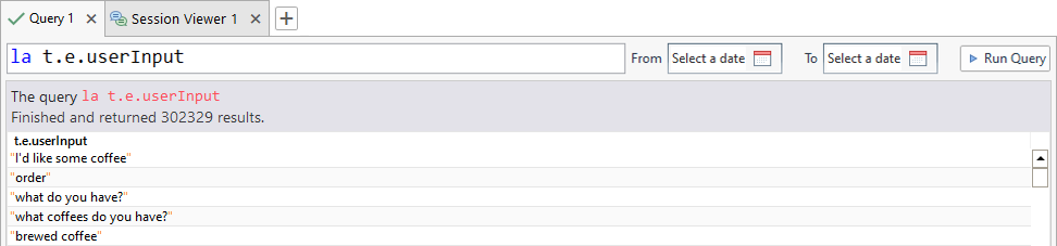 Analyze - TQL Reference guide - list all