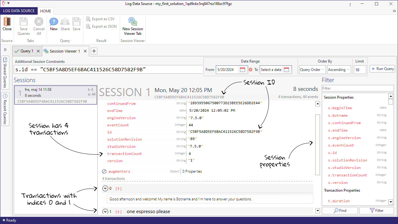 TQL - Session Properties