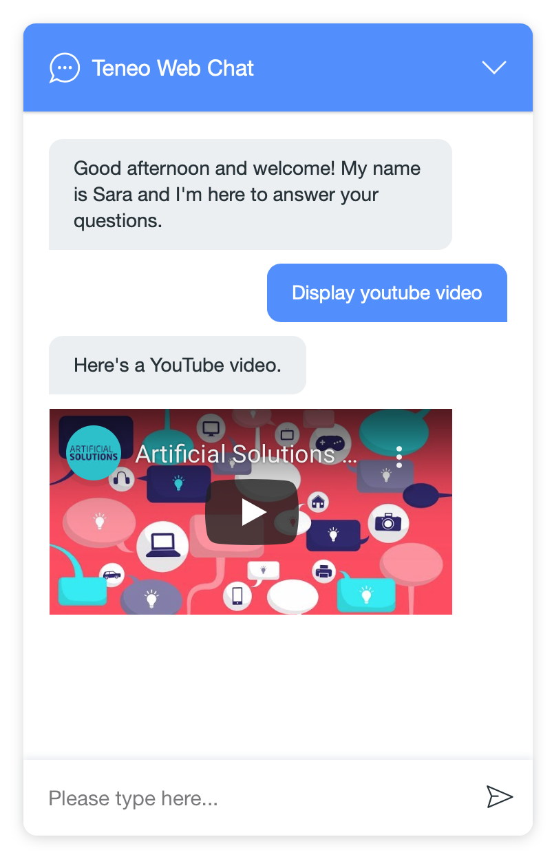 Teneo Web Chat - Youtube Video