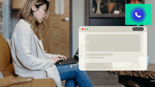 Click to Call Image- Women typing on laptop