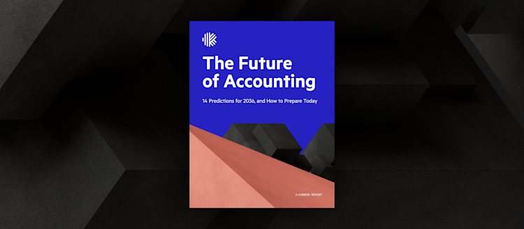 The cover of "The Future of Accounting" ebook set against a textured black background.