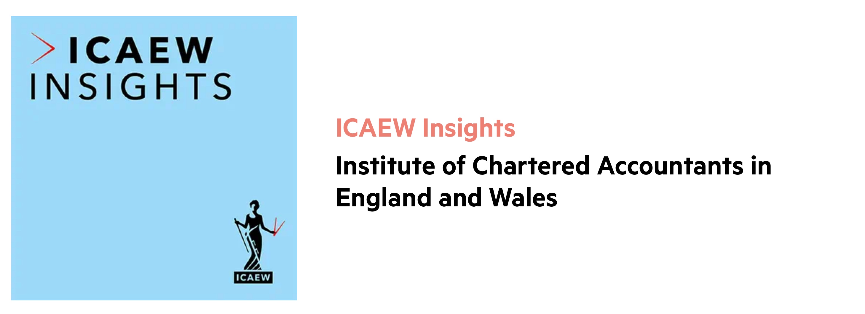 ICAEW Insights podcast cover image: Pale blue with the ICAEW logo in the bottom right corner