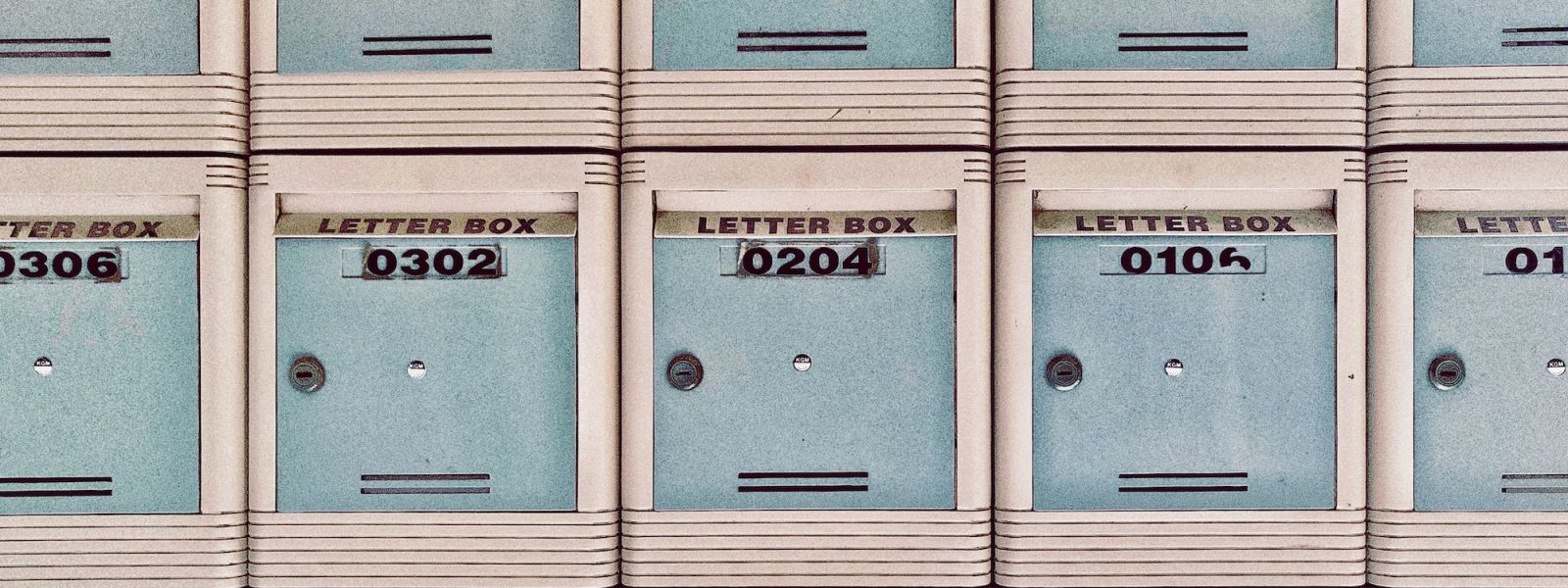 A series of letterboxes.