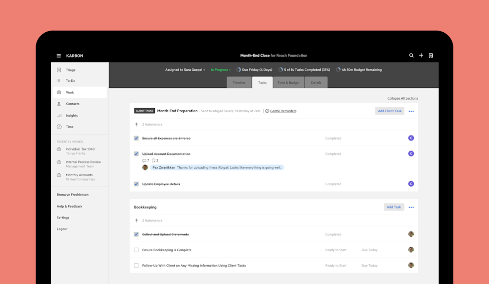 Automating your workflow in Karbon | Karbon resources