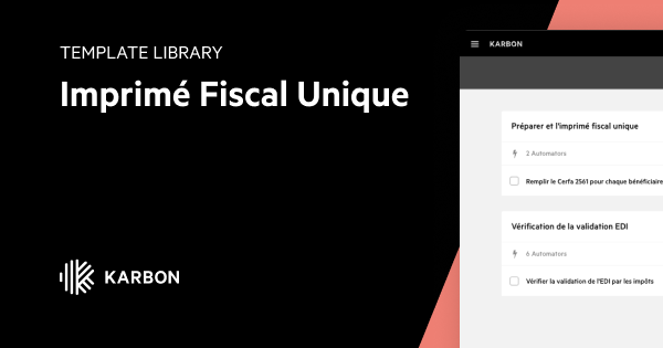 Imprimé Fiscal Unique | Karbon Template Library