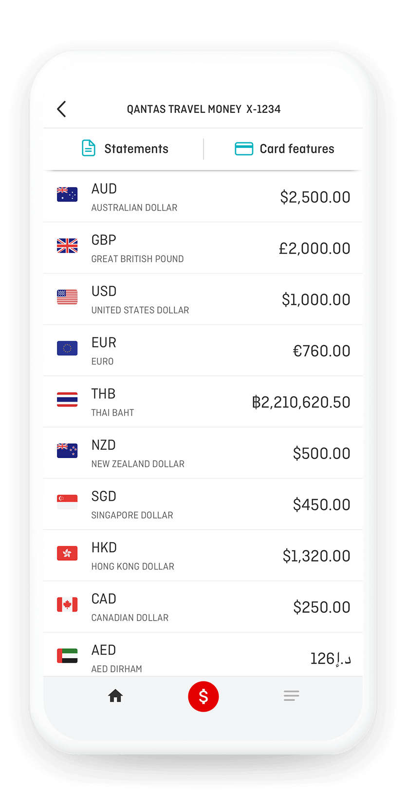 qantas travel money help
