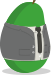 Green mango in a suit.