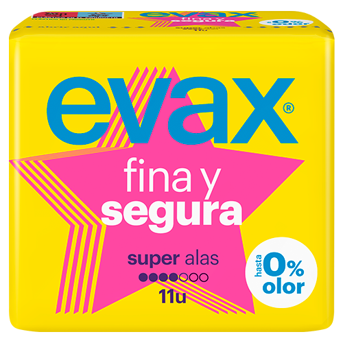 EVAX Fina y Segura Super Maxi Compresas con alas Paquete