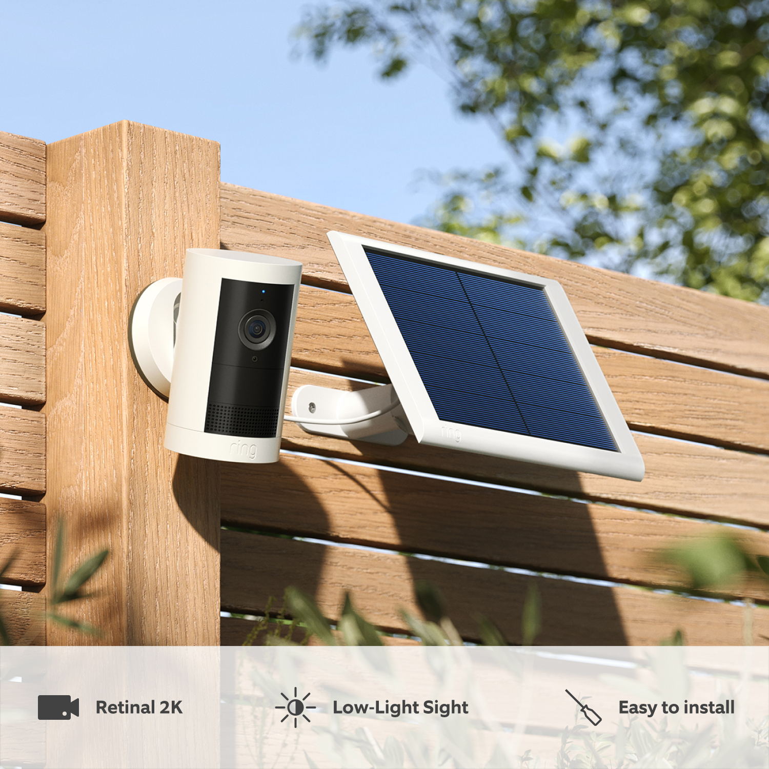 Outdoor Camera Plus Solar (Featuring Retinal 2K) - White:Outdoor Camera Plus Solar 