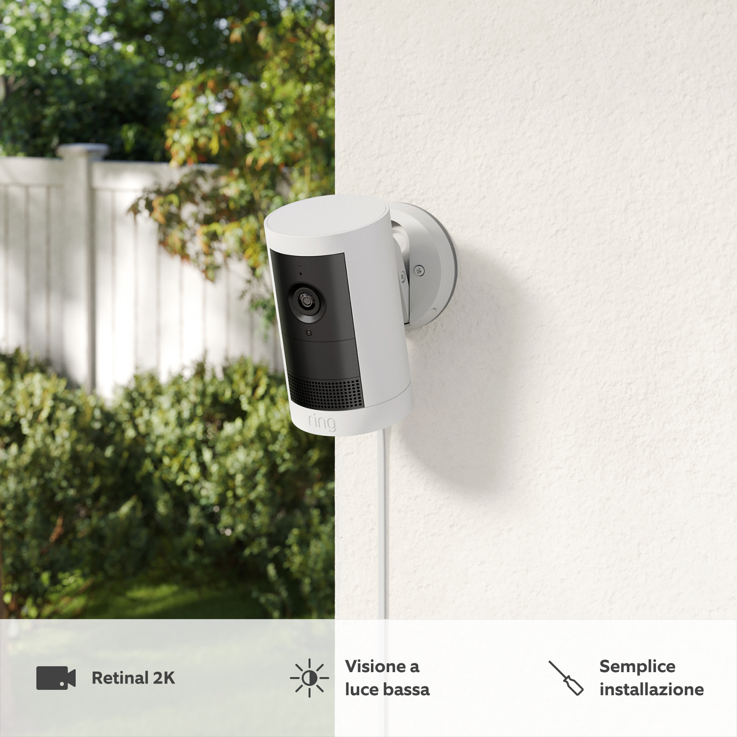 Videocamera esterna Plus plug-in (Outdoor Camera Plus) - Bianco:Videocamera esterna Plus plug-in