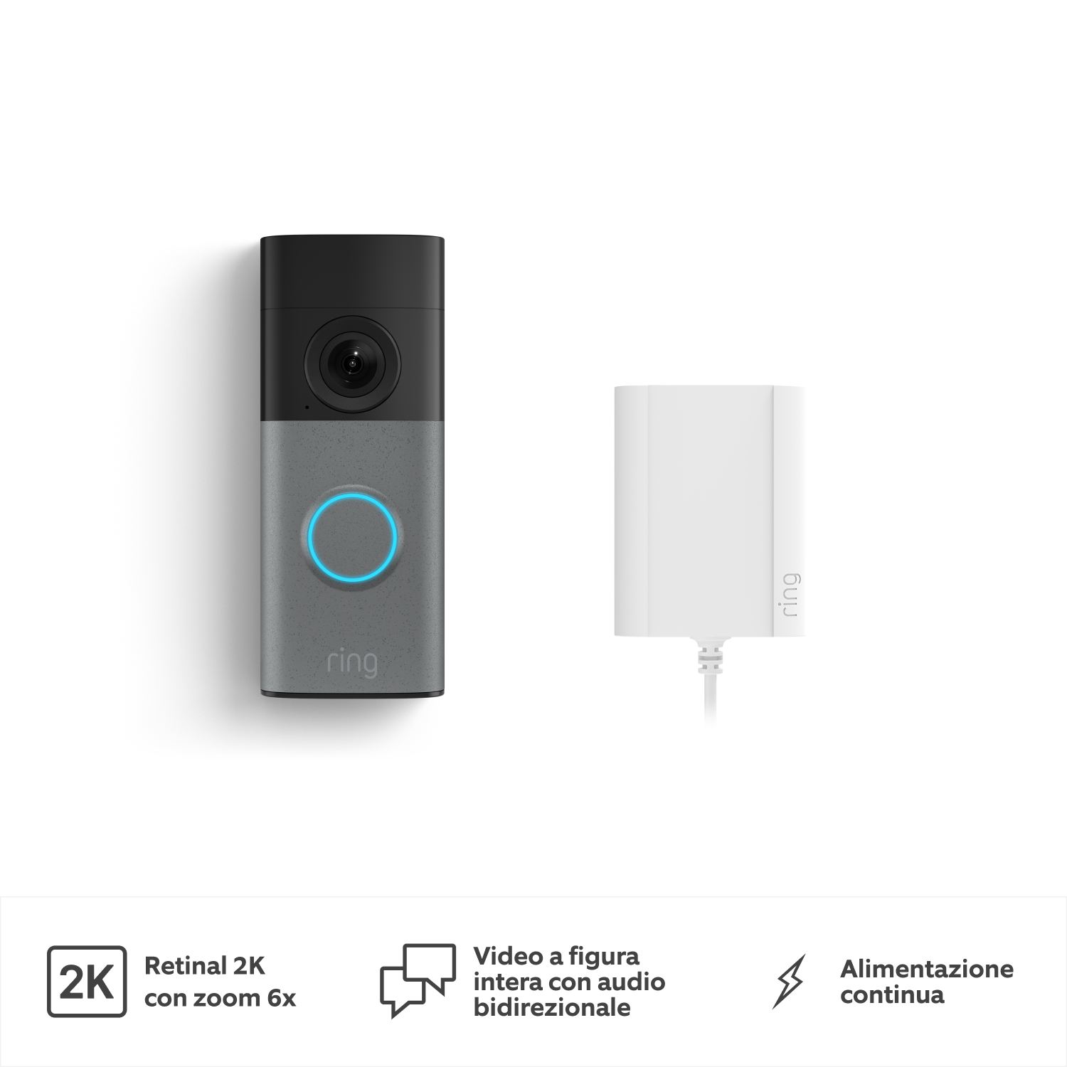 Wired Video Doorbell (ultimo modello) con adattatore plug-in (for Wired Video Doorbell (2nd Gen)) - Wired Video Doorbell (ultimo modello) con adattatore plug-in
