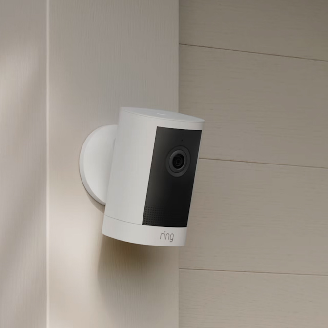 Outdoor camera (2nd Gen) mounted on a light coloured exterior wall