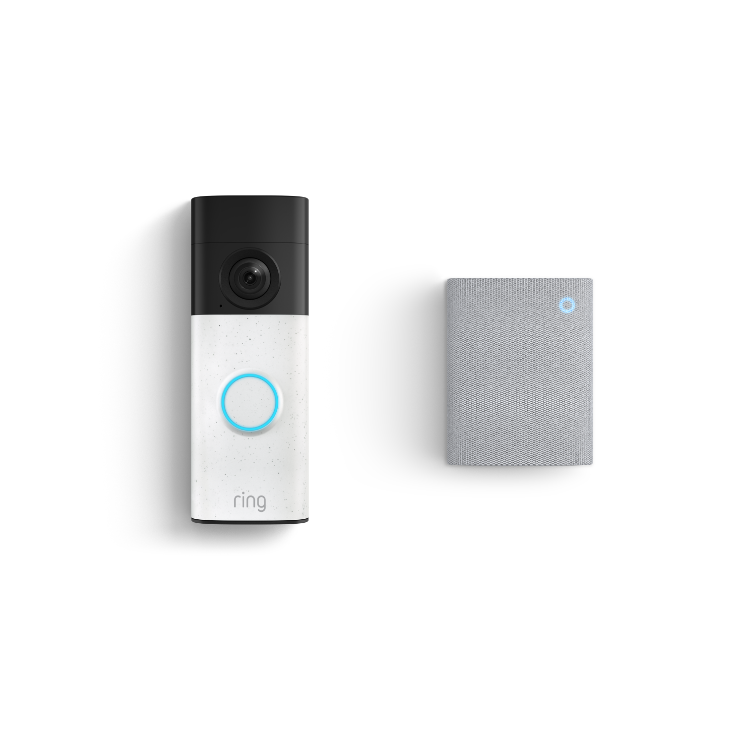 Battery Video Doorbell (newest gen) + Chime (3rd Gen) - Speckled White