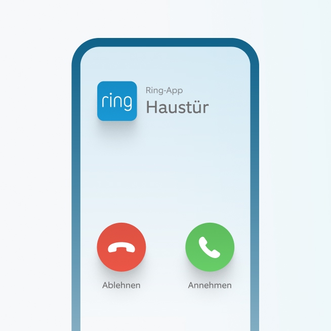 Ring App-Anrufbildschirm zeigt 