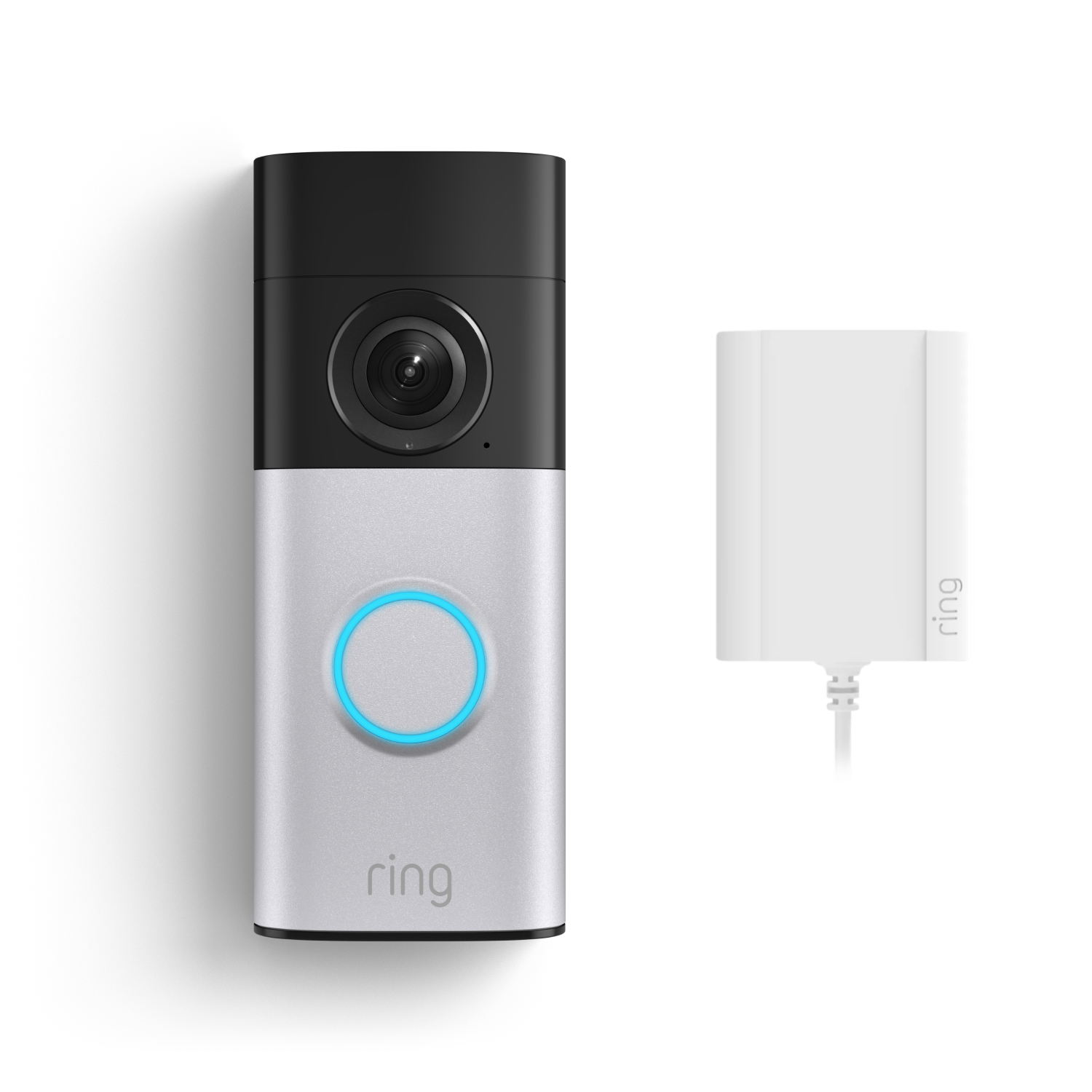 Wired Video Doorbell Plus with Plug-in Adaptor (Featuring Retinal 2K) - Nickel Silver