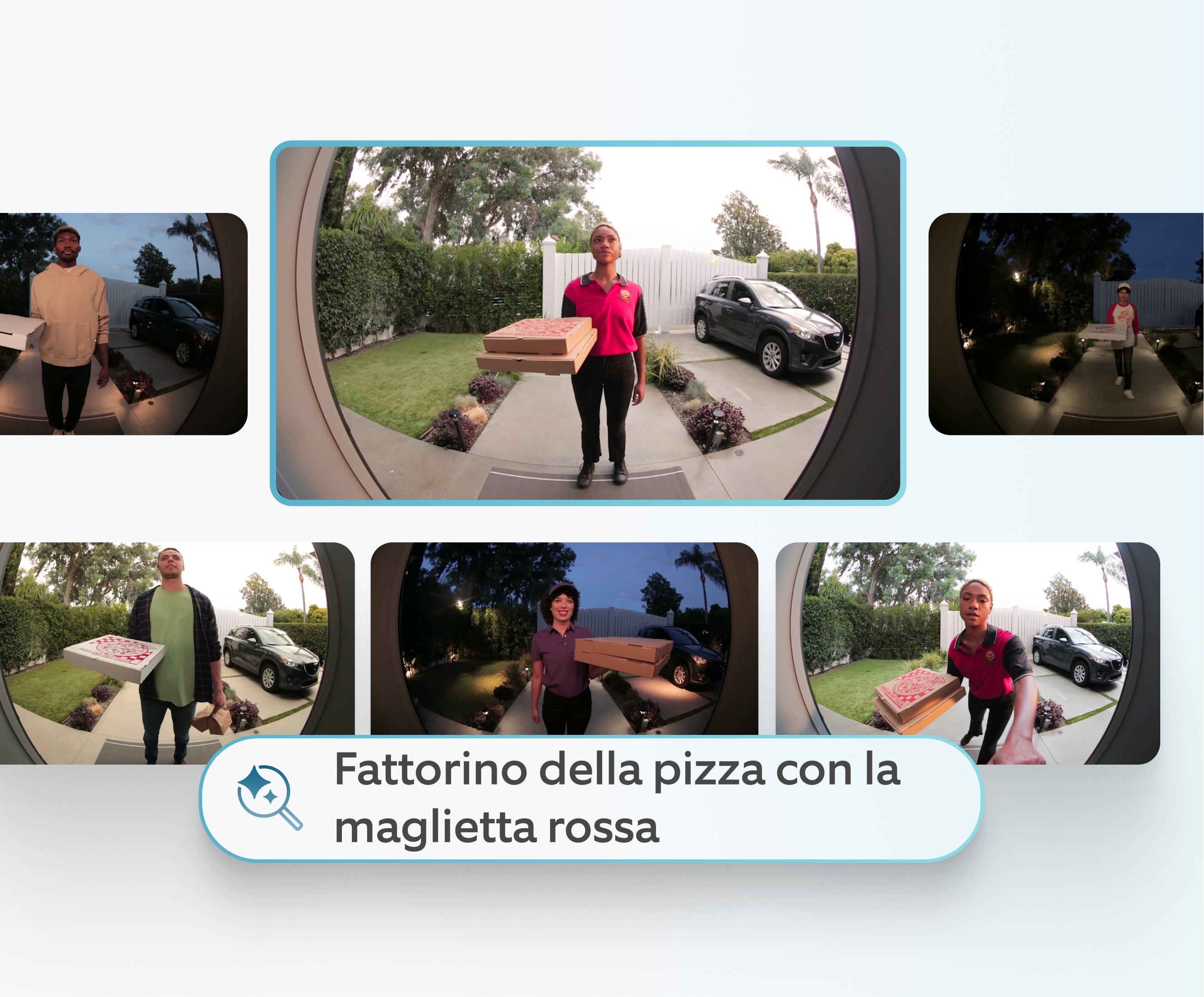 Cornice grafica del telefono con barra di ricerca contenente icona lente d'ingrandimento e testo 