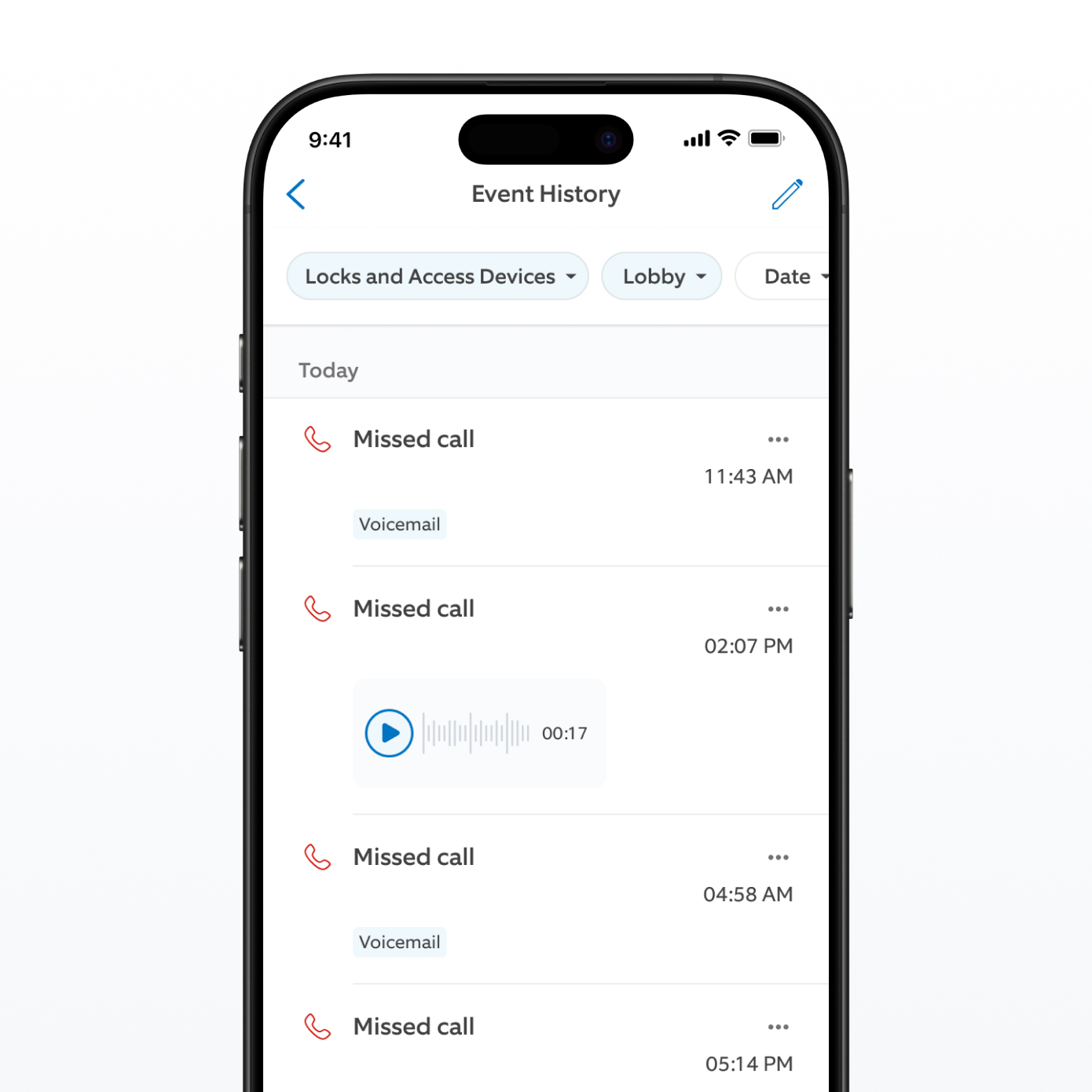 A Ring App screenshot showing the Event timeline.