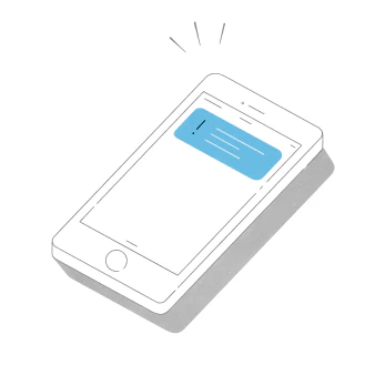 Illustrated phone receiving a notification, representing mobile connectivity through Ring Alarm Cellular Backup.