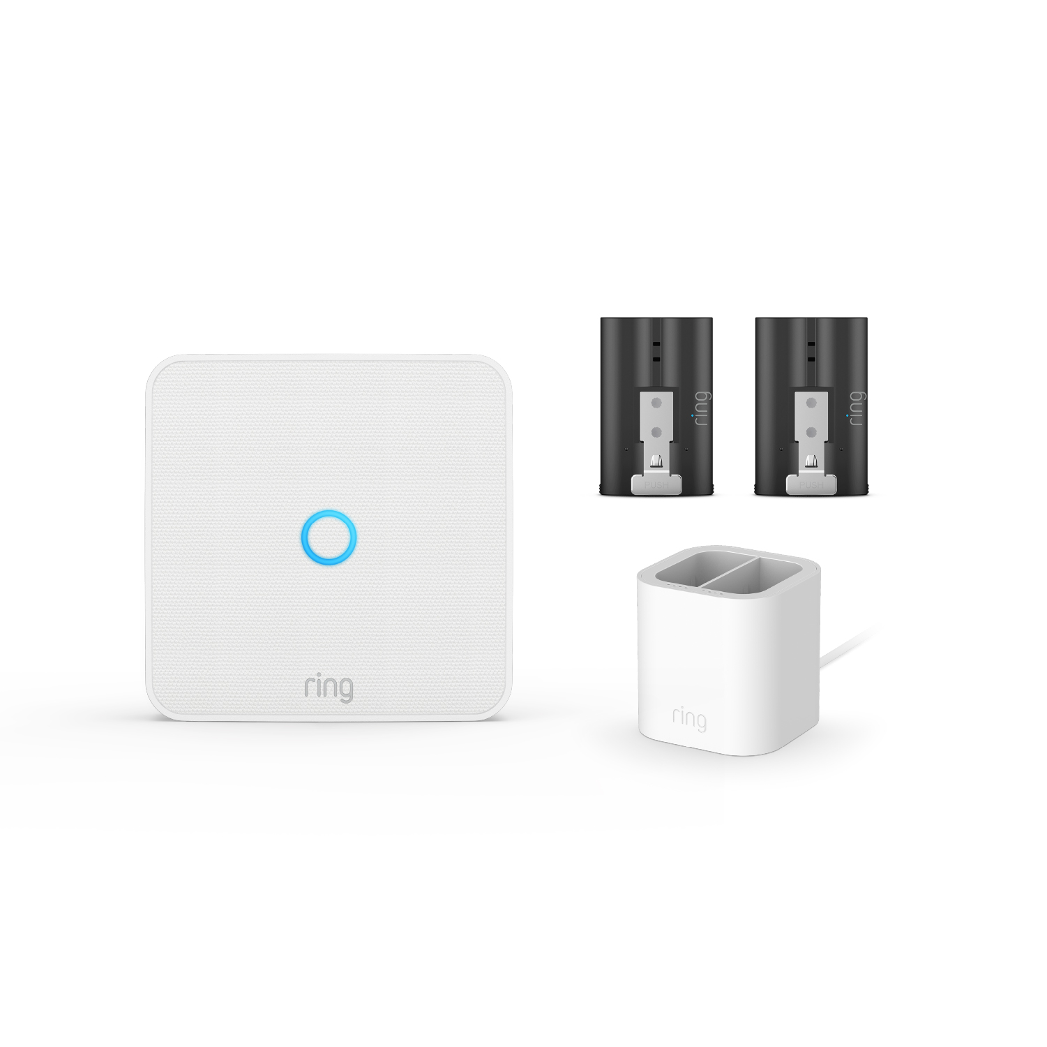 Ring Intercom Video + Schnellwechsel-Akkupack + Ladestation - Weiß