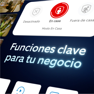 Imagen muestra texto 'Security features your business needs'. El video muestra funciones de seguridad de Ring Business.