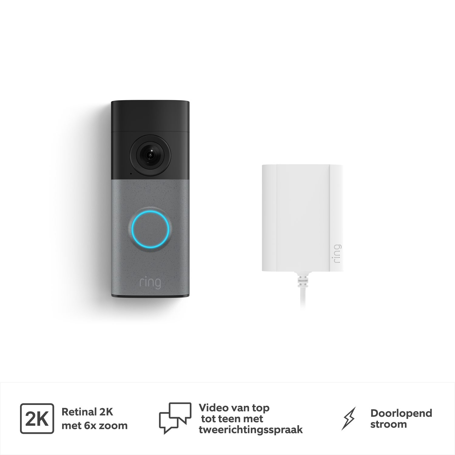 Wired Video Doorbell (nieuwste generatie) met stekkeradapter (for Wired Video Doorbell (2nd Gen)) - Wired Video Doorbell (nieuwste generatie) met stekkeradapter