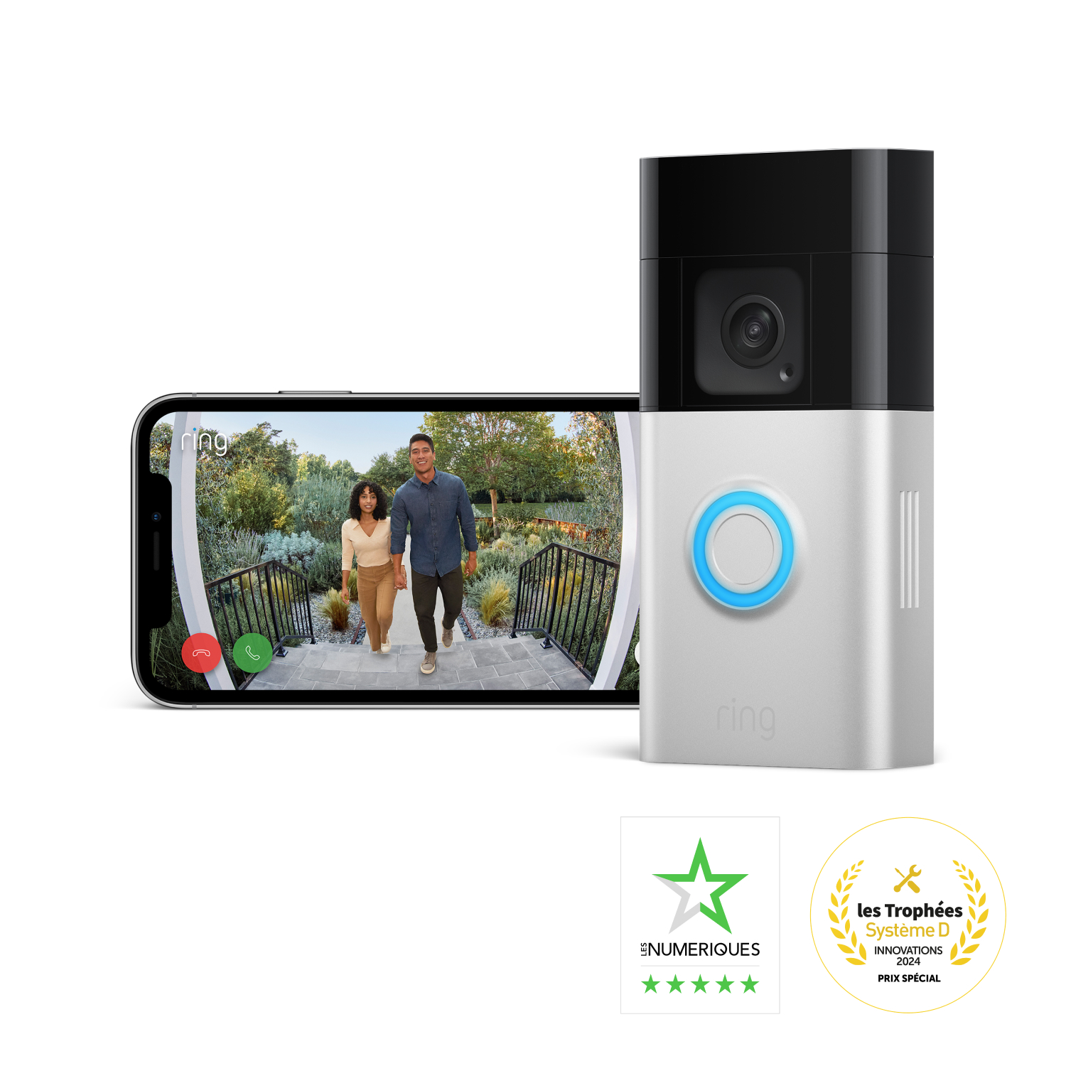 Sonnette vidéo Plus sans fil (Battery Video Doorbell Plus) - Sonnette vidéo Plus sans fil avec badge d'accréditation