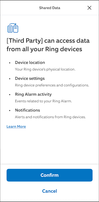 Ring Data Ui Data Portability | Ring