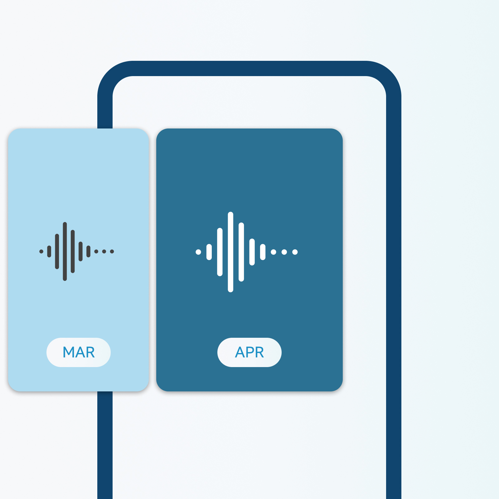 Audio calls saved for the months of March and April shown in the Ring app's 180-day video event history timeline.