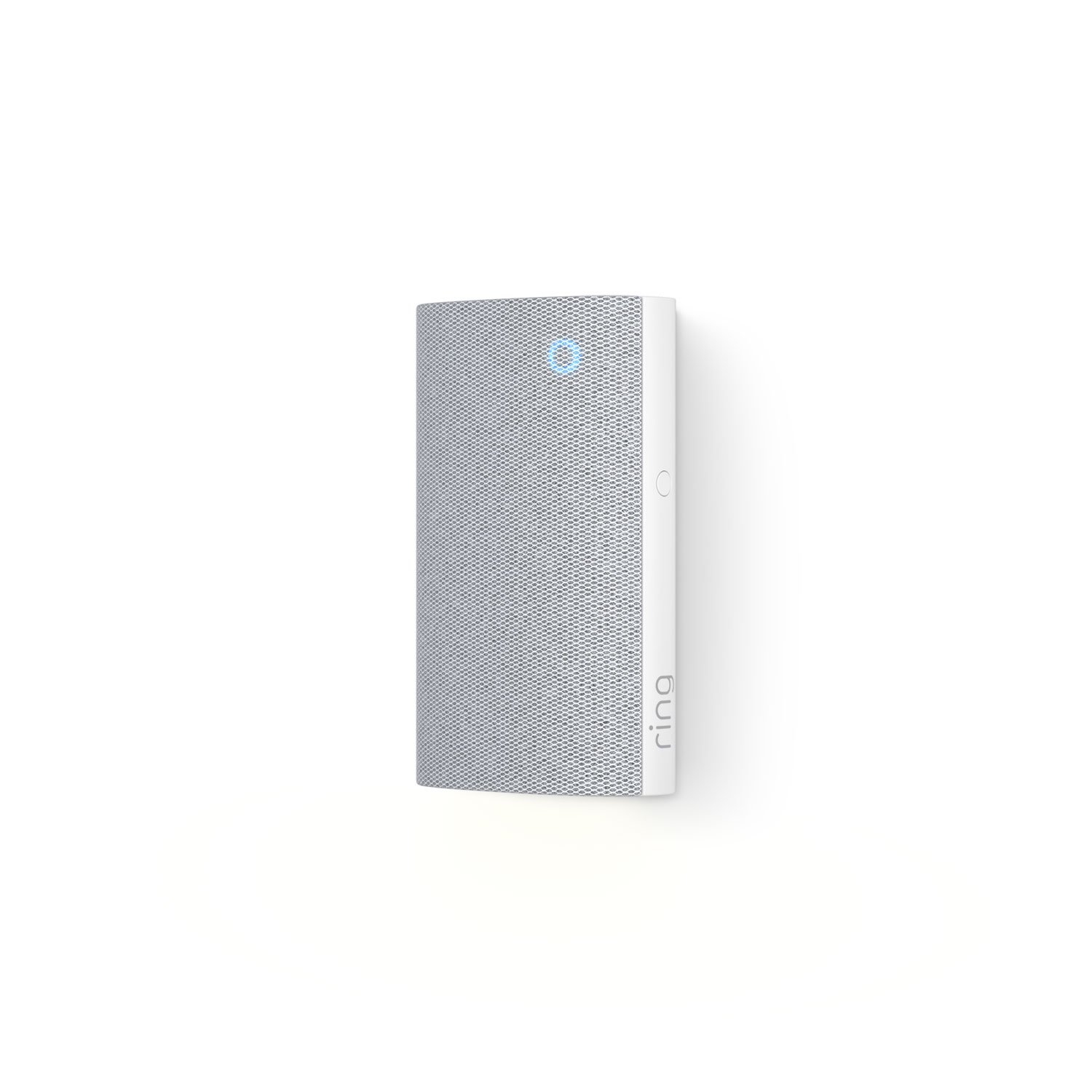 Chime Plus - Dispositivo Ring Chime Plus gris sobre fondo blanco, vista lateral en un ángulo de 45°