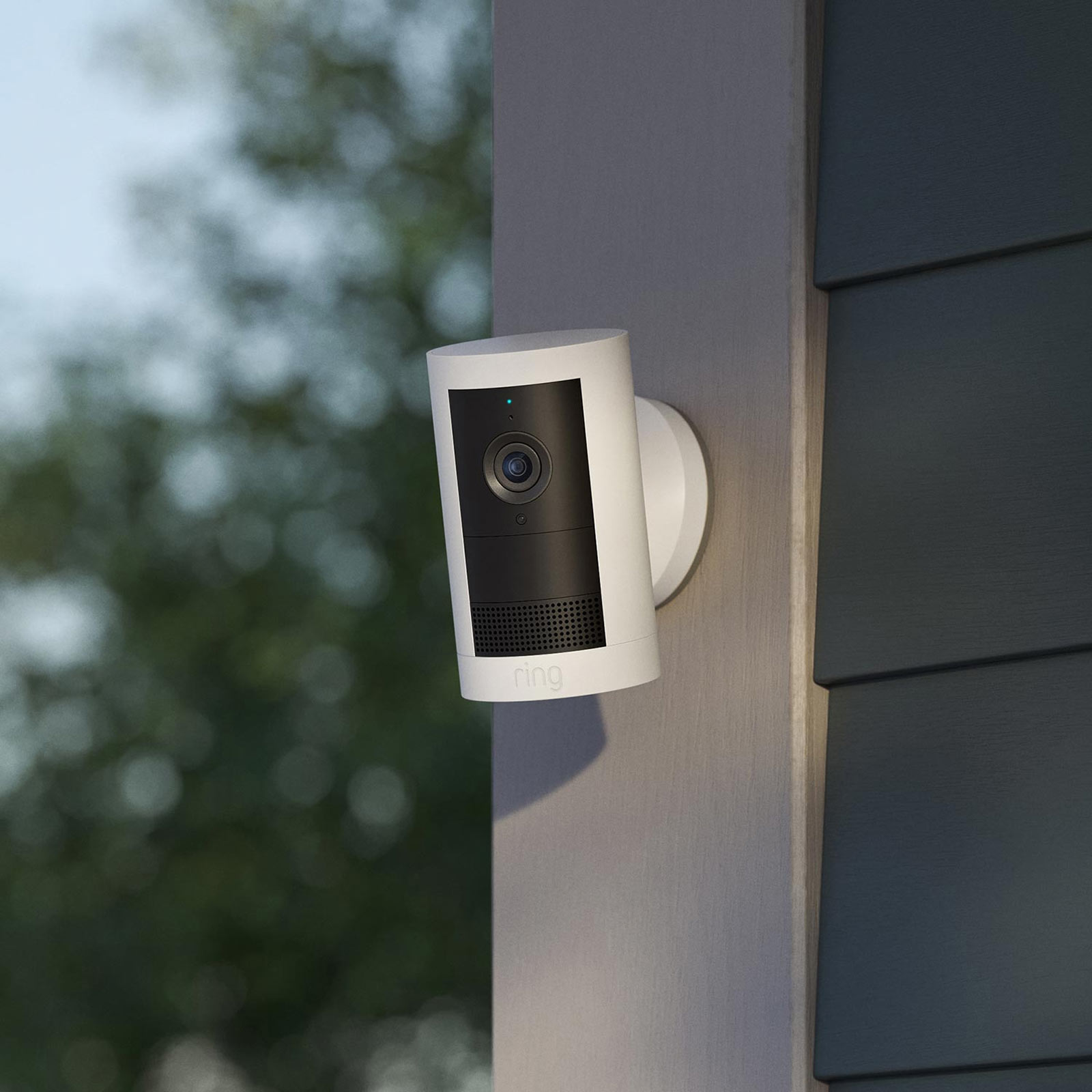 Outdoor Camera Plus with PoE+ Converter Mount mounted on a wall.