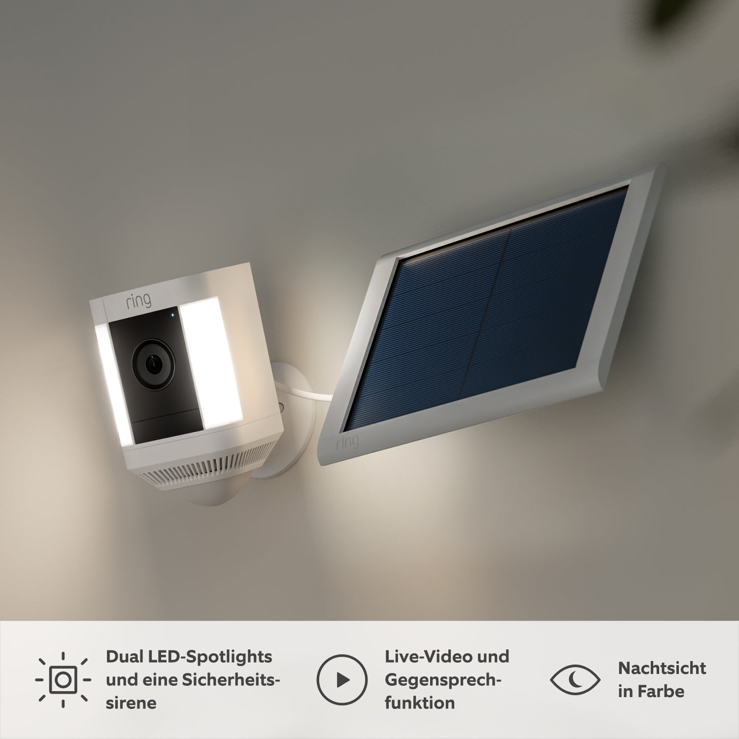 3er-Set Spotlight Kamera Plus Solar (Spotlight Cam Plus) - Weiß