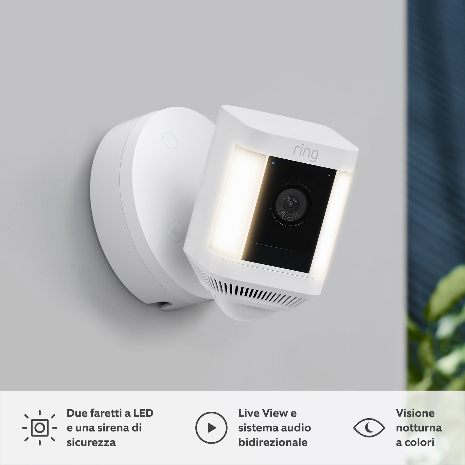 Confezione da 4 videocamere Plus con faretti cablata (Spotlight Cam Plus) - Bianco