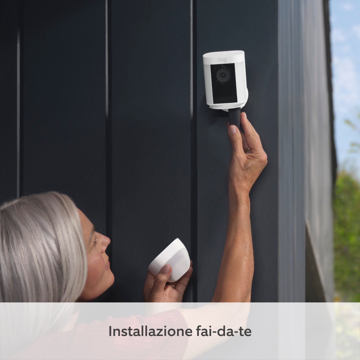 Videocamera Pro con faretti a batteria (Spotlight Cam Pro) - Bianco