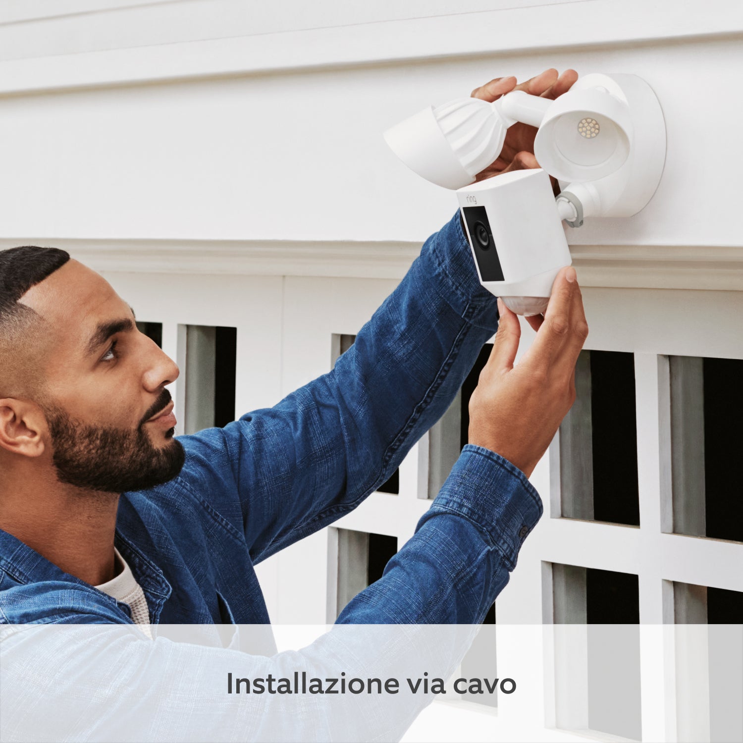 Confezione da 4 videocamere Plus con proiettori cablata (Floodlight Cam Wired Plus) - Bianco