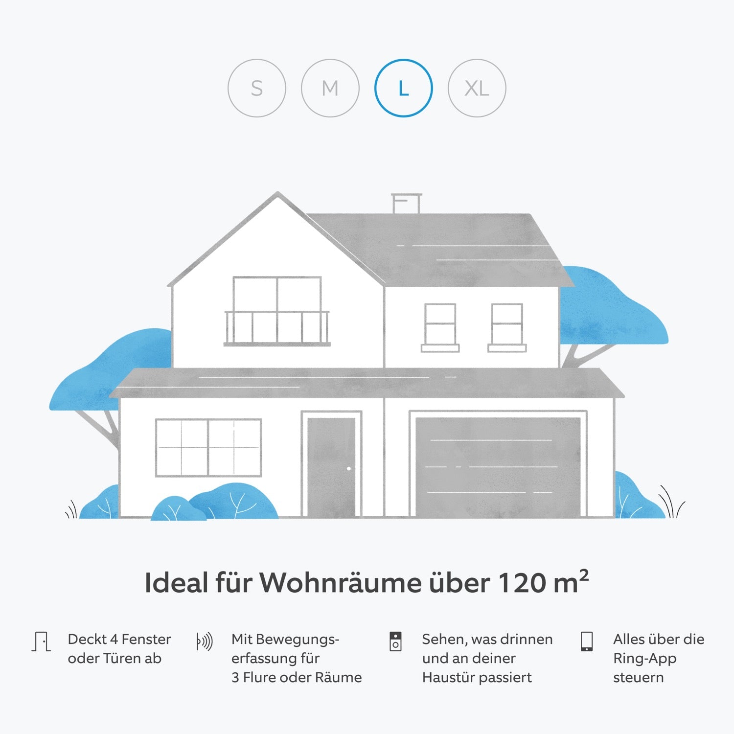 Alarm-Set + Innenkamera 2. Gen + Akku-Videotürklingel im Paket - L - Alarm-Set + Innenkamera 2. Gen + Akku-Videotürklingel im Paket - L