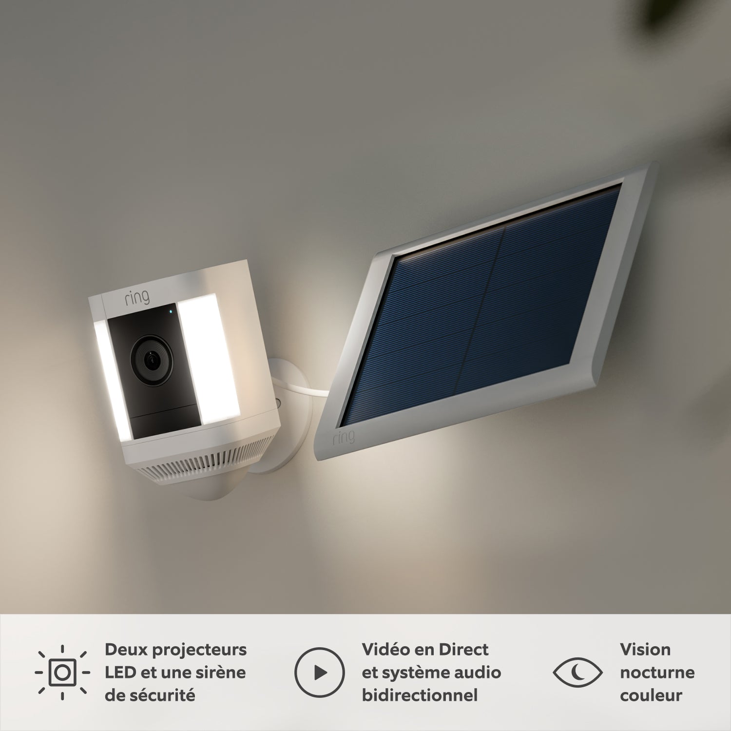 Lot de 3 caméras Spotlight Plus solaires (Spotlight Cam Plus) - Blanc