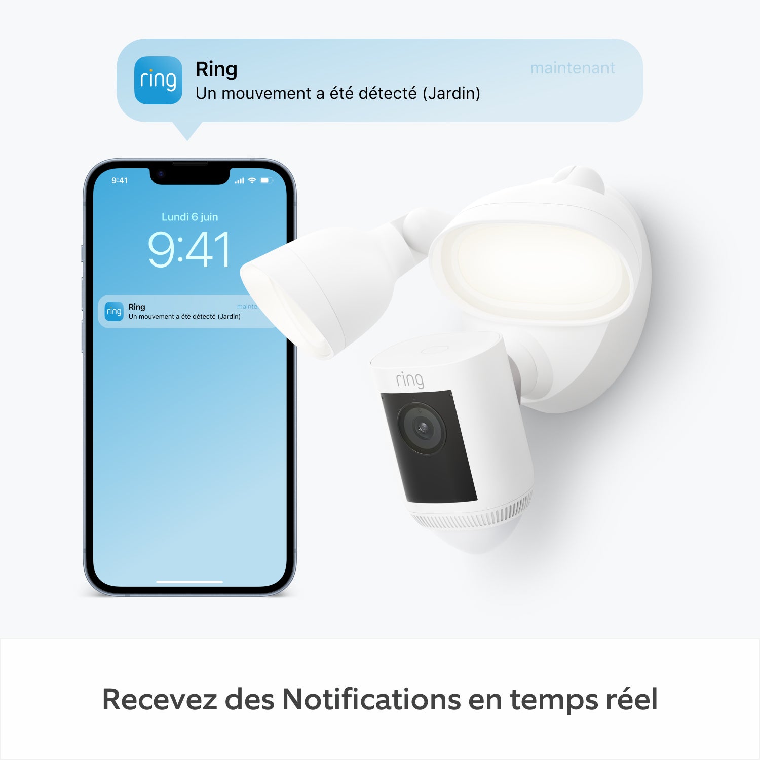 Lot de 3 caméras Floodlight Pro filaires (Floodlight Cam Wired Pro) - Blanc
