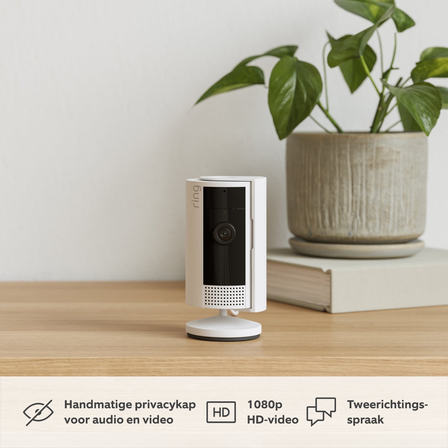 Binnencamera 2de generatie + USB-A-naar-micro-USB-voedingskabel van 3 meter (Indoor Camera) - Wit