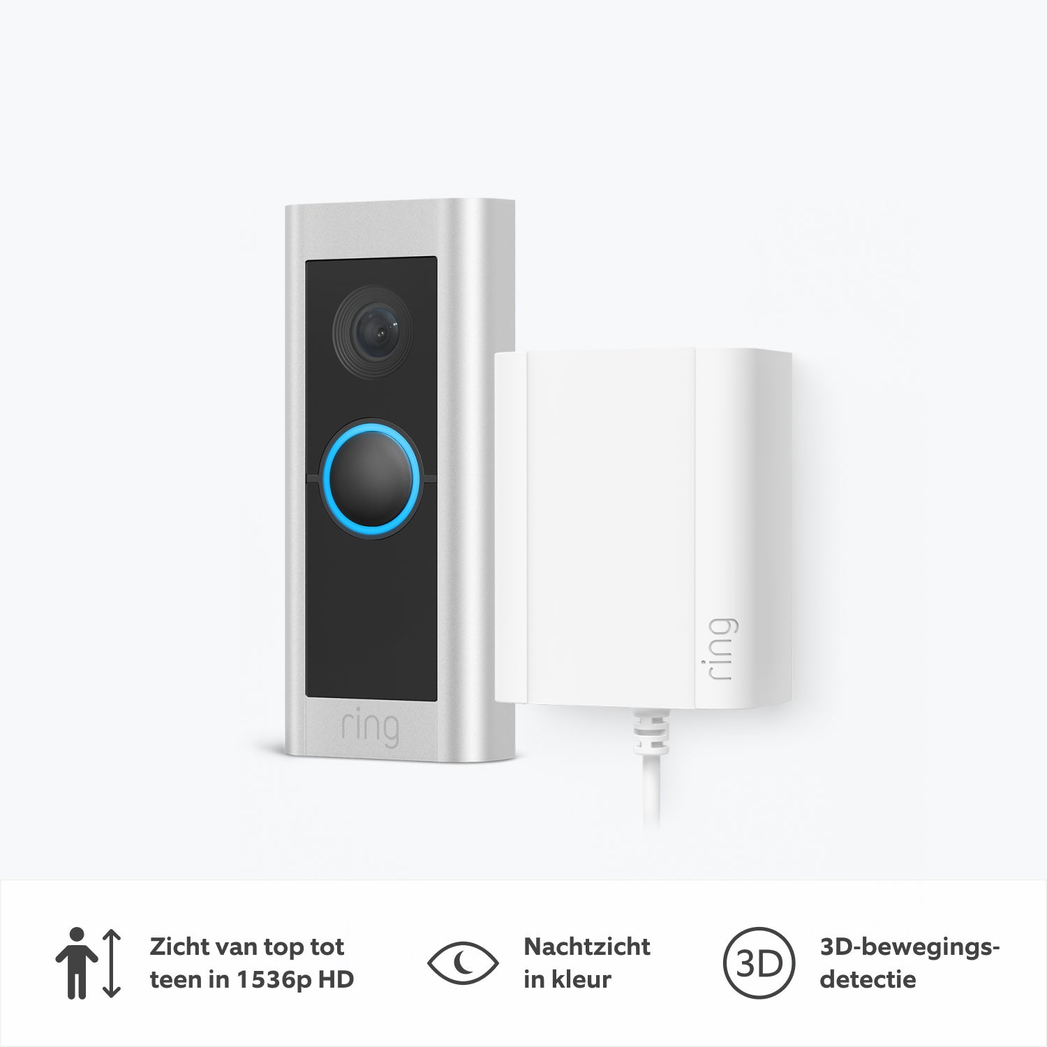 Videodeurbel Pro met stekkeradapter + Chime (Voorheen de Video Doorbell Pro 2 met stekkeradapter + Chime) - Videodeurbel Pro met stekkeradapter + Chime (Voorheen de Video Doorbell Pro 2 met stekkeradapter + Chime)