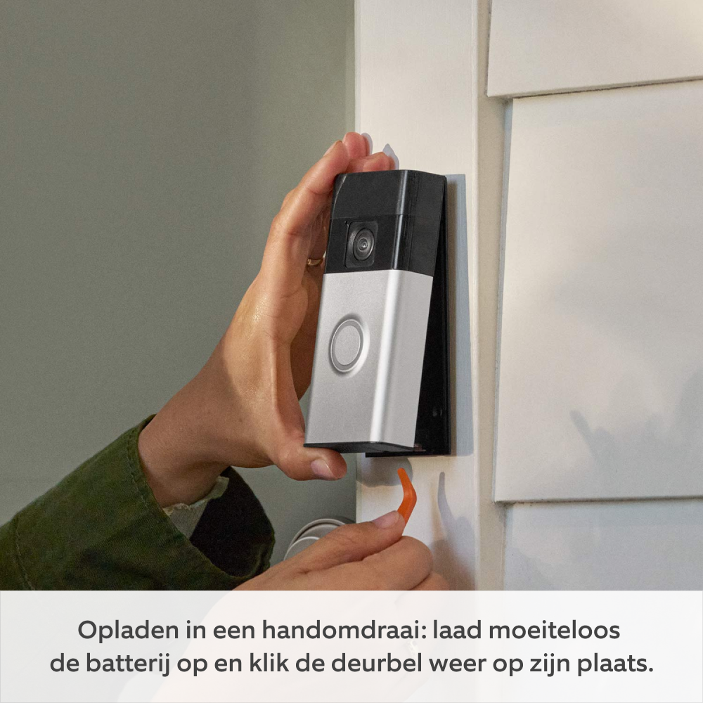 Videodeurbel op batterij + montagesteun met plaklaag (Battery Video Doorbell + No-Drill Mount) - Videodeurbel op batterij (Battery Video Doorbell)