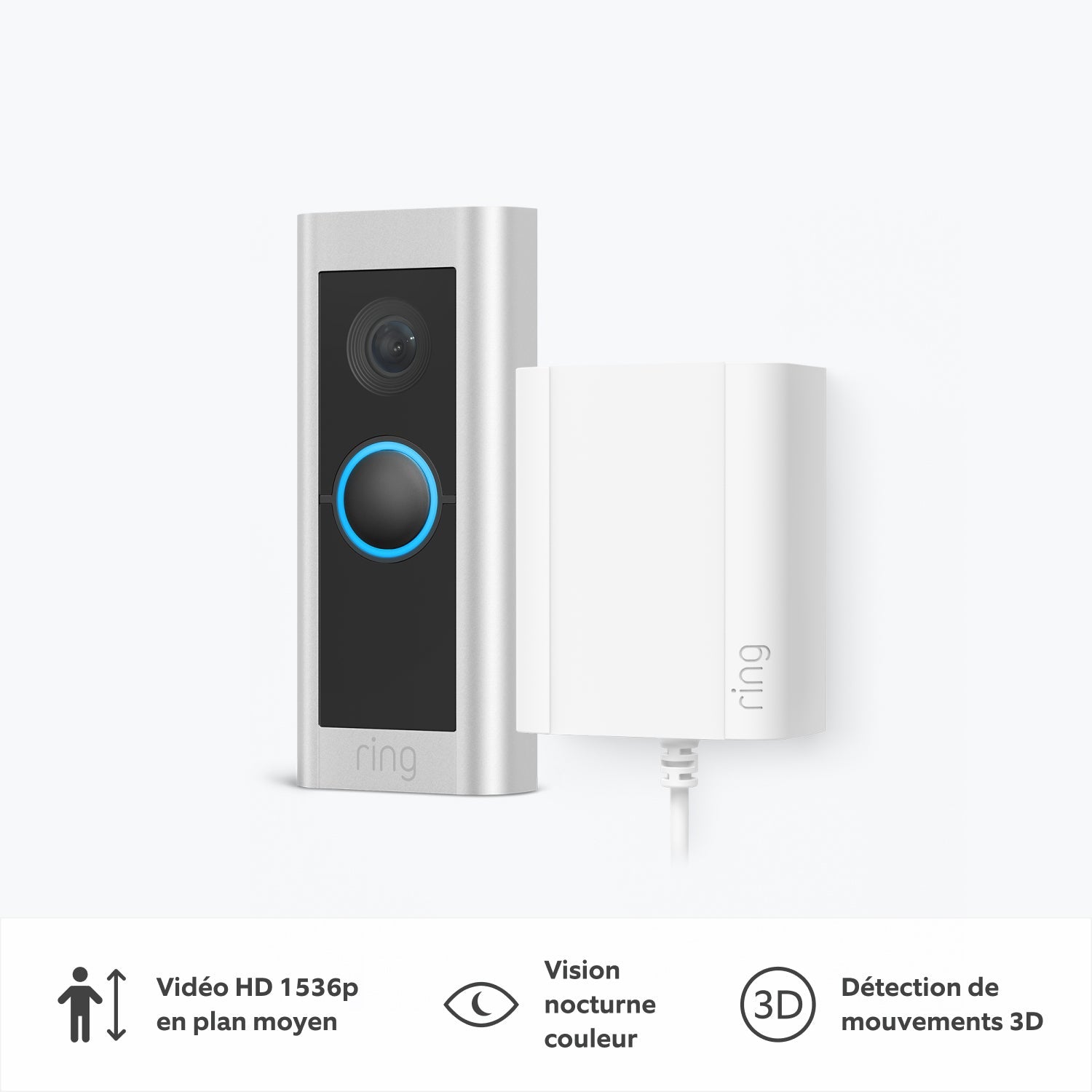Sonnette vidéo Pro filaire avec adaptateur secteur + Chime (Anciennement Video Doorbell Pro 2 avec adaptateur secteur + Chime) - Sonnette vidéo Pro filaire avec adaptateur secteur + Chime (Anciennement Video Doorbell Pro 2 avec adaptateur secteur + Chime)