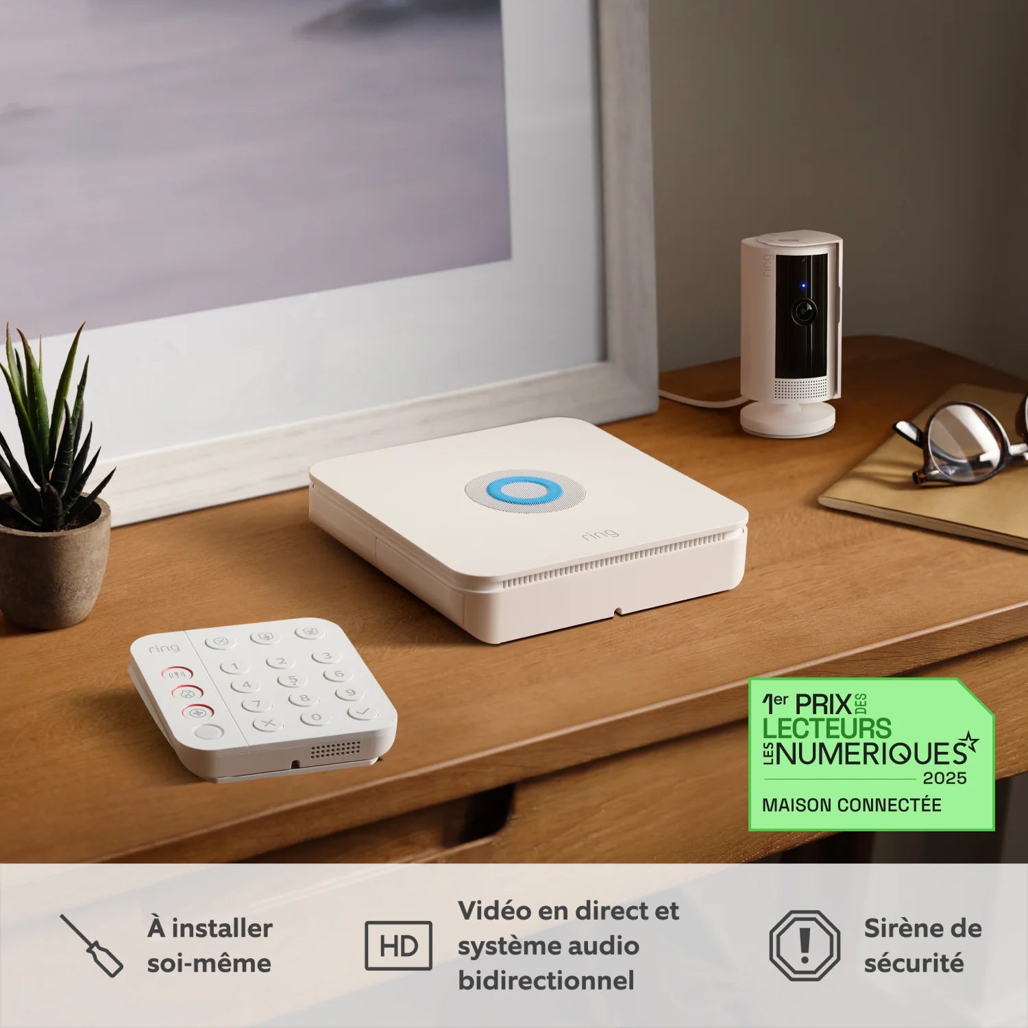 Kit Ring Alarm L + caméra intérieure + sirène incluse, Ring Home Standard 1 an (vendu séparément) - Kit Ring Alarm M + caméra intérieure + sirène incluse, Ring Home Standard 1 an (vendu séparément)
