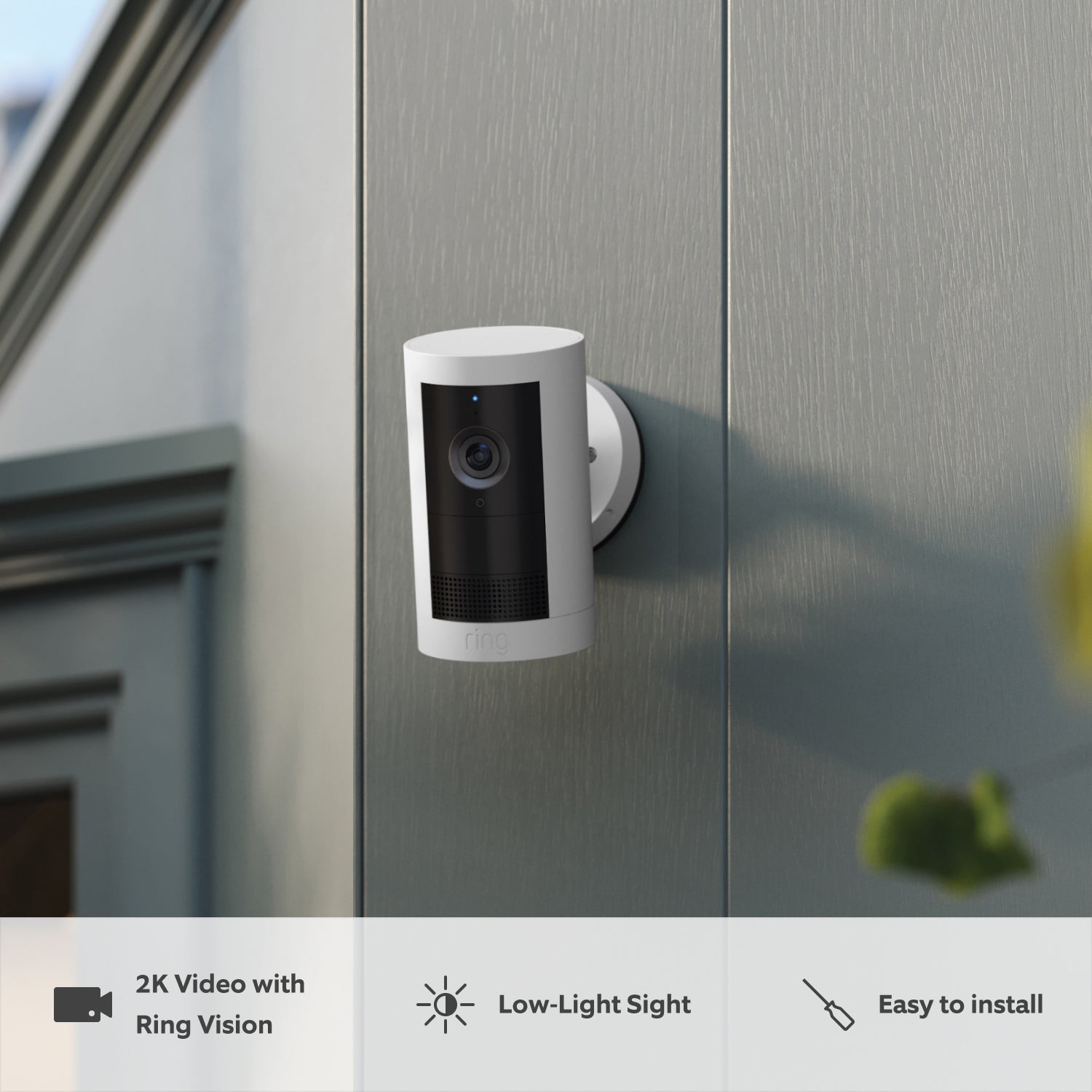 Outdoor Camera Plus Battery (Featuring 2K Video with Ring Vision) - White