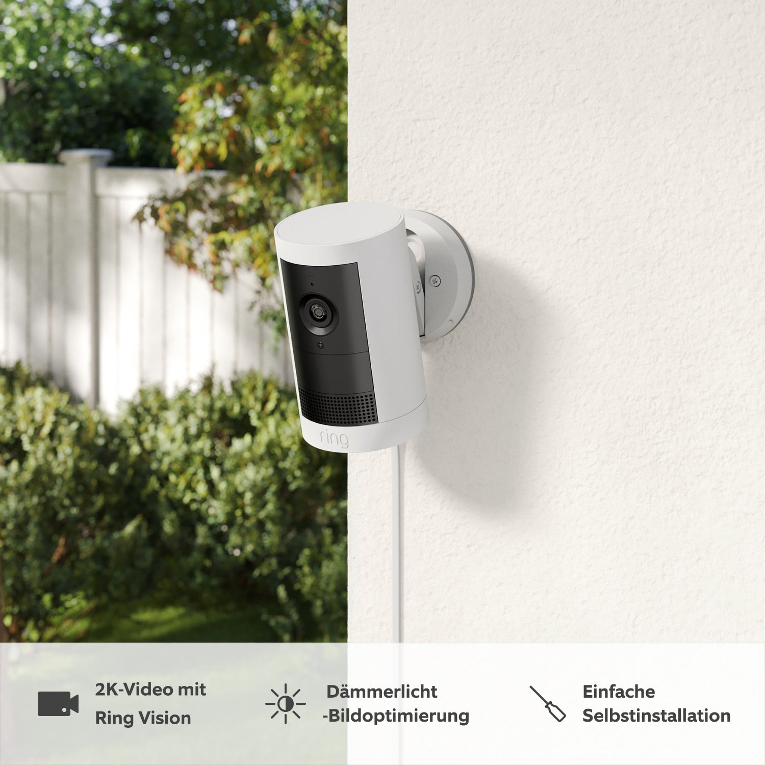 2er-Set Außenkamera Plus Netzstecker (Outdoor Camera Plus) - Weiß