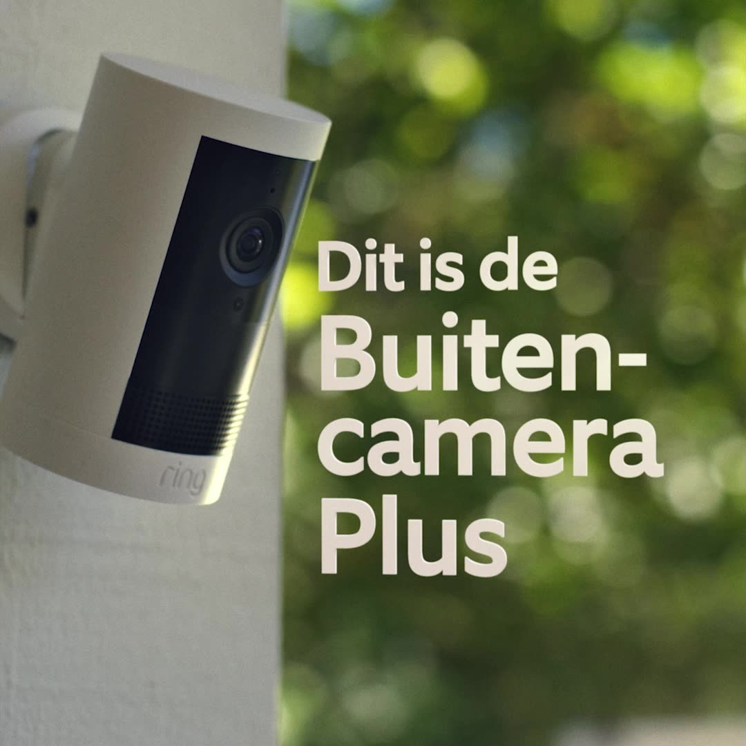 Ring Outdoor Camera Plus legt scherpe 2K-beelden vast van terras en tuin, zowel overdag als 's nachts, binnen en buiten.