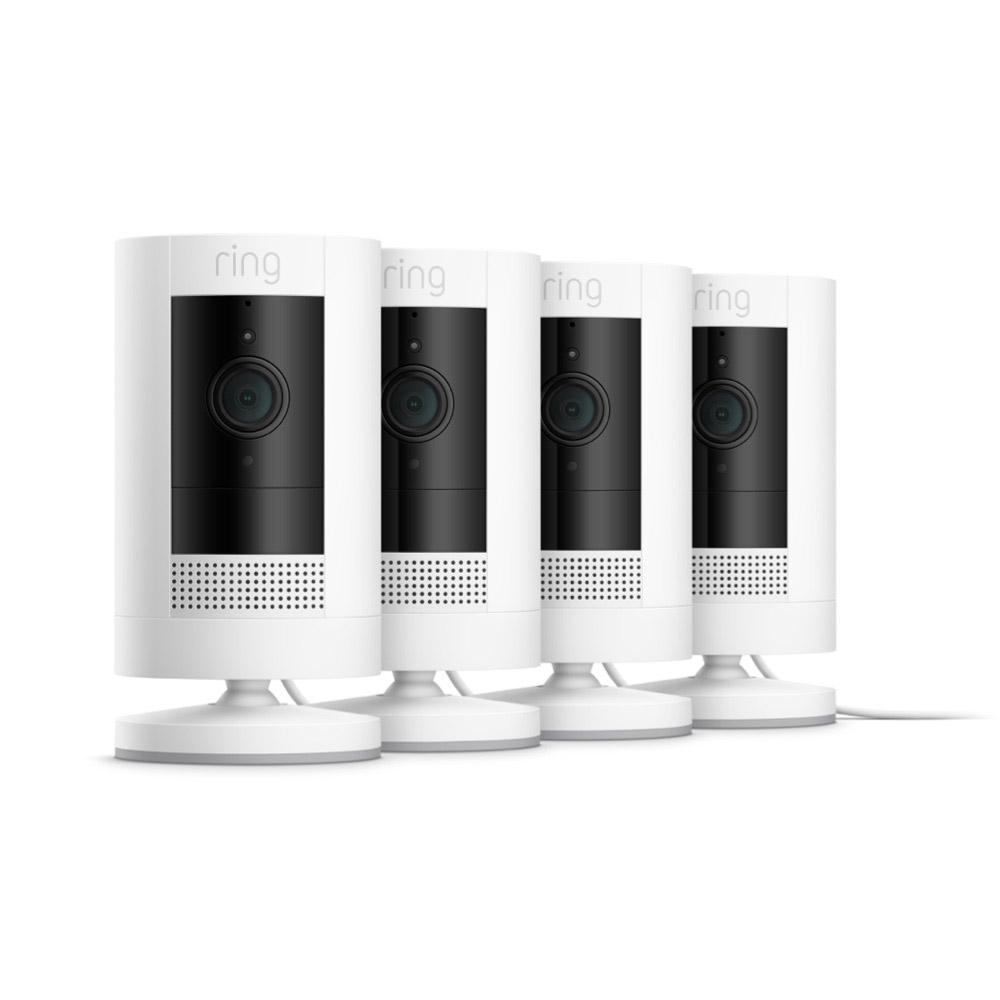 4-Pack Outdoor Security Camera | Stick Up Cam Plug-In (for EU adapter) - White