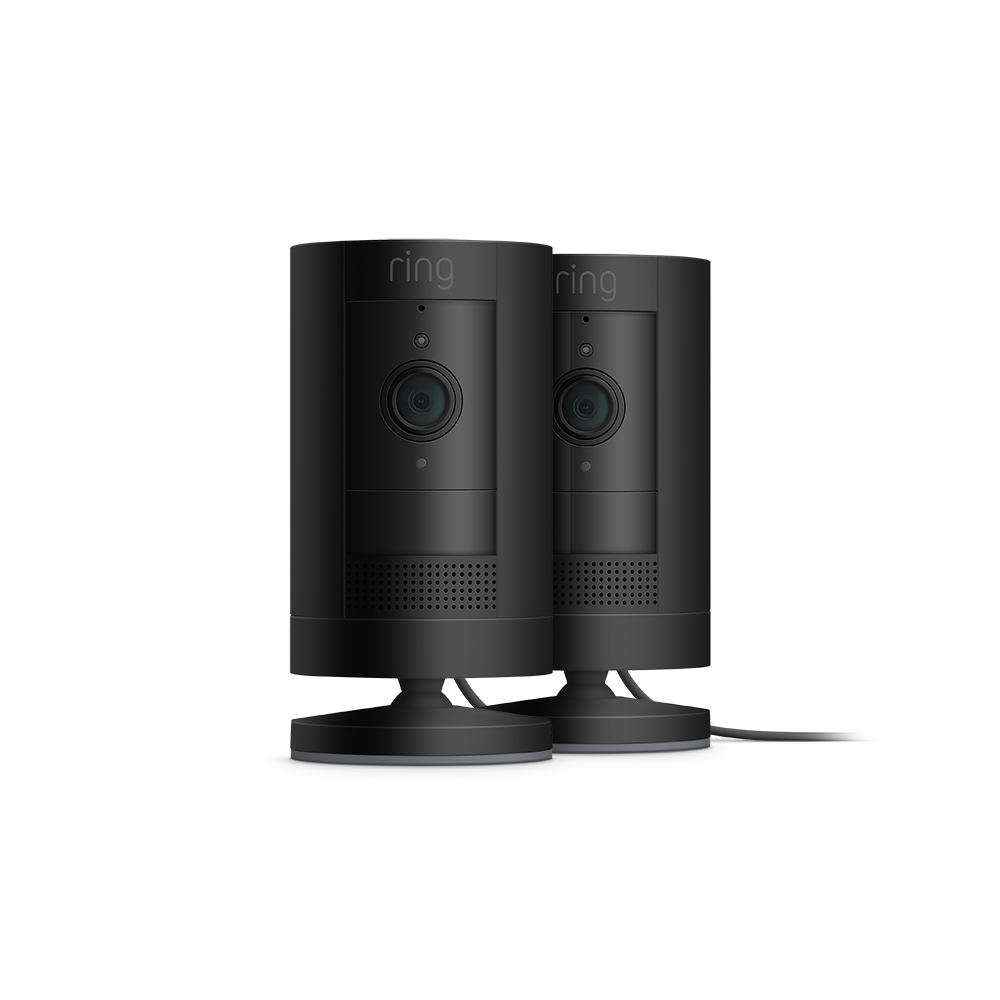 2-Pack Outdoor Security Camera | Stick Up Cam Plug-In (for EU adapter) - Black