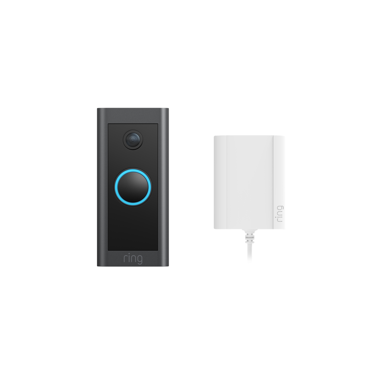 Video Doorbell Wired with Plug-In Adapter - Black