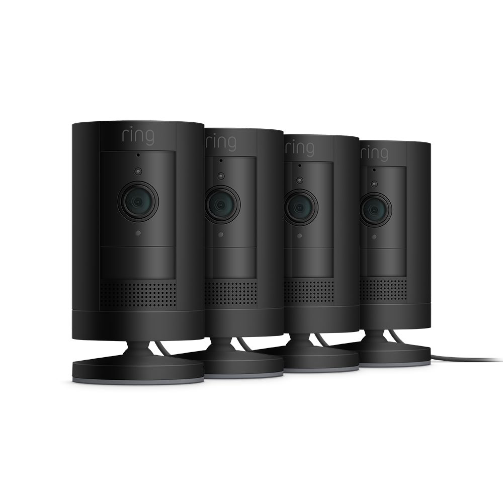 4-Pack Buitencamera met stekkeradapter (Stick Up Cam) - Zwart